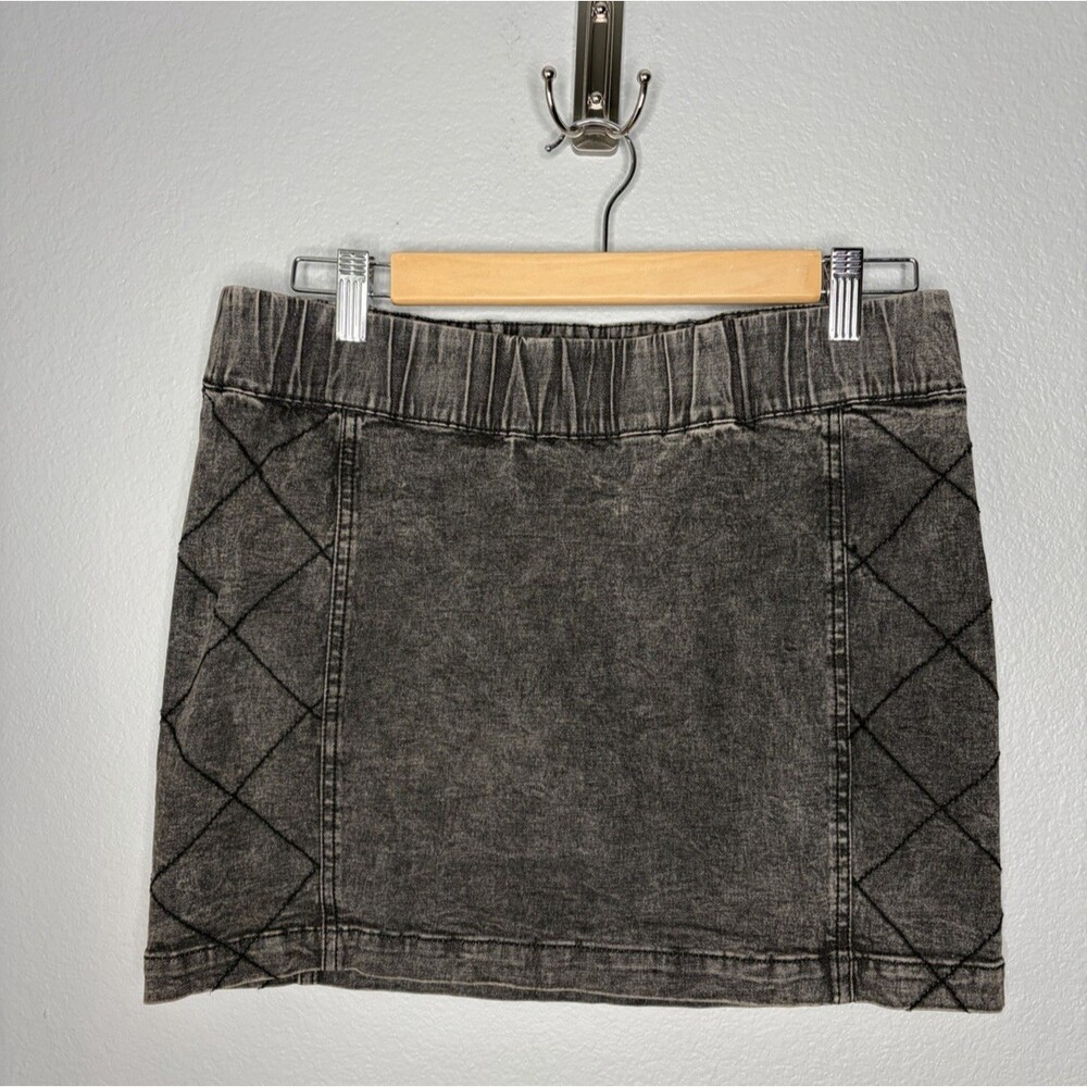 VTG Micro Mini Skirt Stonewash Black Denim Y2K 90s 00s Size MEDIUM